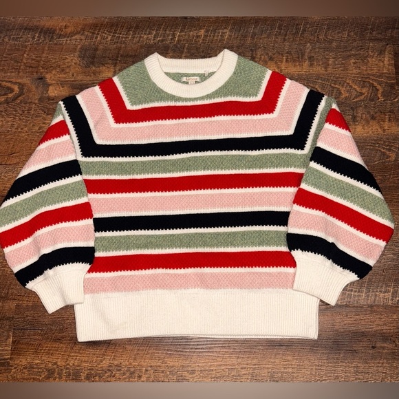 Barbour 1894 Colywell Stripe Wool Blend Sweater Size 8 - Picture 2 of 4